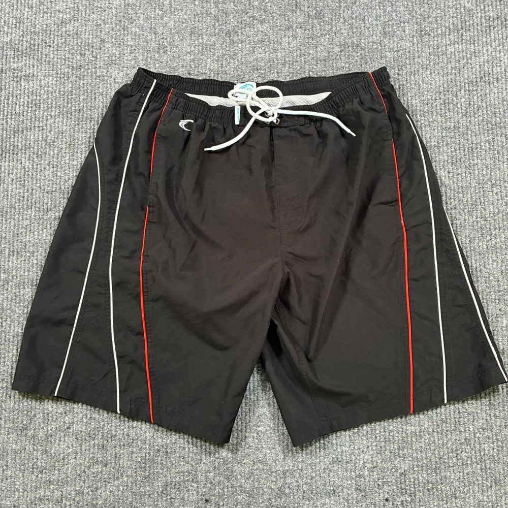 Teal Cove Mens Board Shorts Size‎ XXL Black Lined Drawstring Swim Trunks